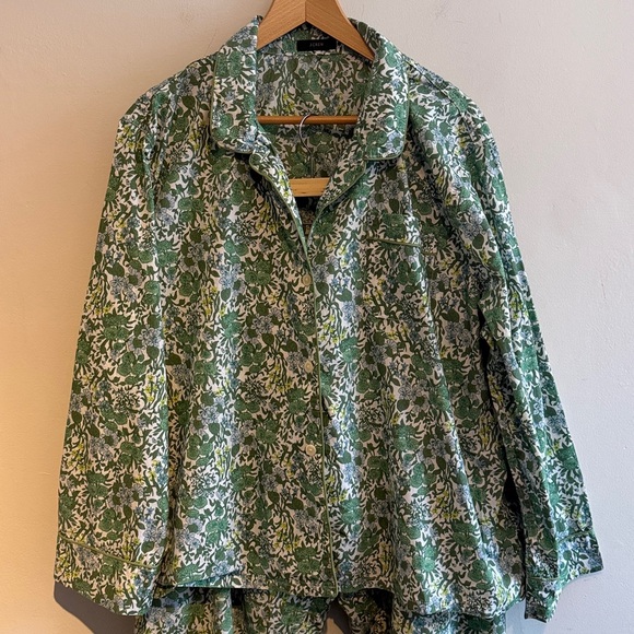 Long-sleeve cotton poplin pajama set in fête floral women’s 3XL - Picture 2 of 8